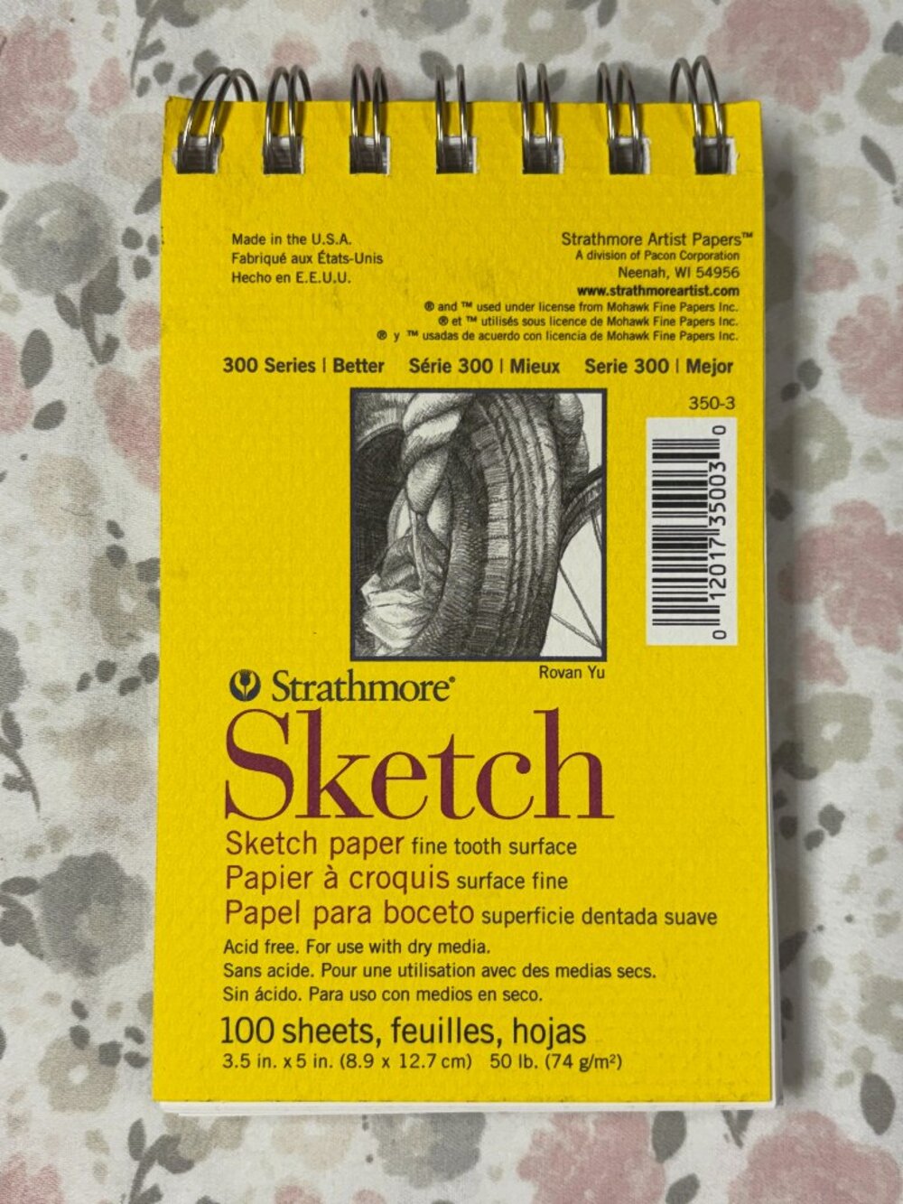 Strathmore Small Sketch Pad; Spiral bound, Labeled 3.5 x 5", 100 Sheets, 50lb